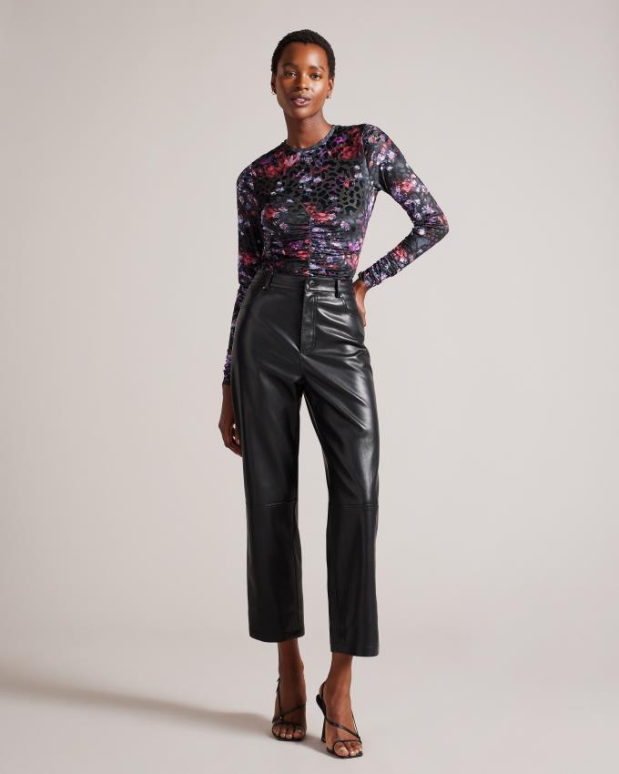 Body Ted Baker Floral Mesh With Animal Texture Noir Femme | MMN-61549555